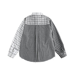 Checked Plaid Patchwork Shirt