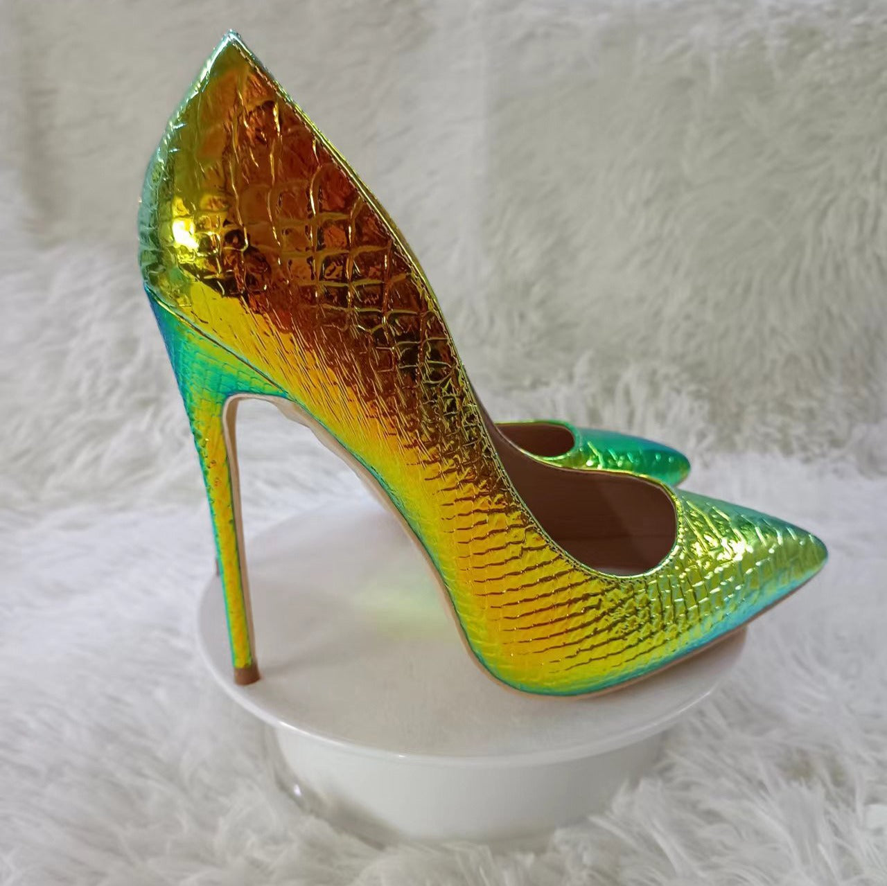 Iridescent Snake Pattern Stilettos