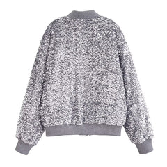 Silver Paillettes Encrusted Jacket