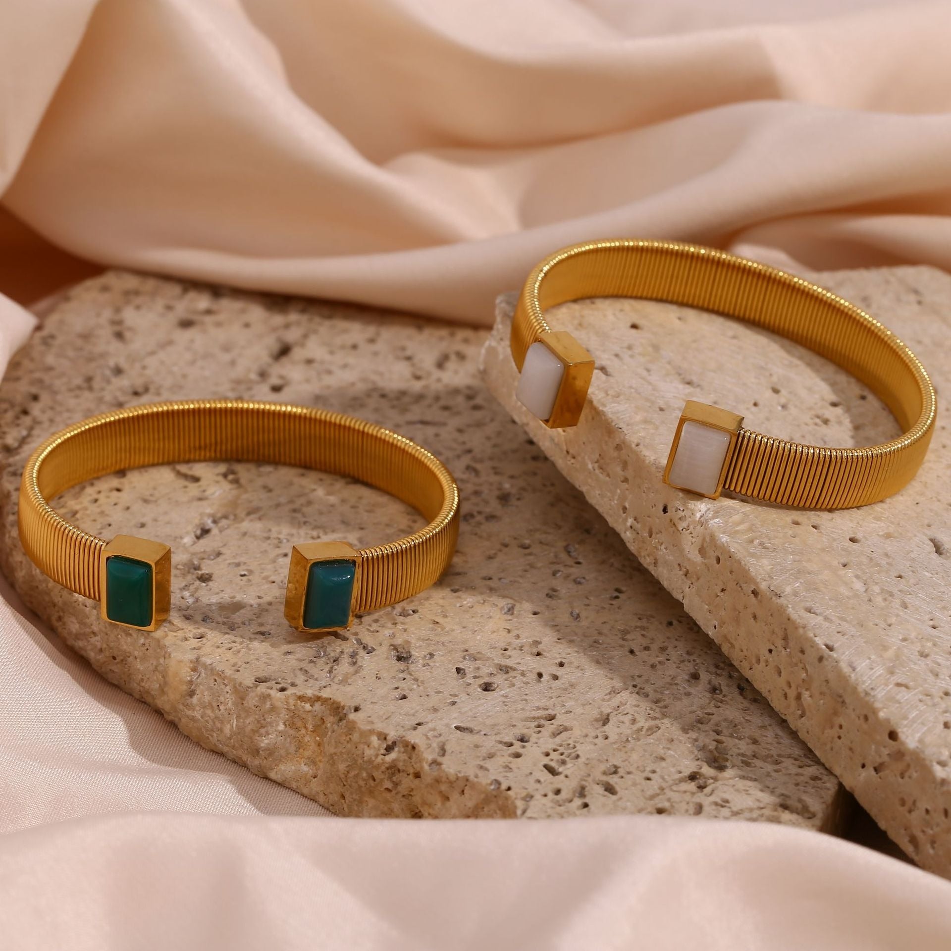 Striped Open Bracelet