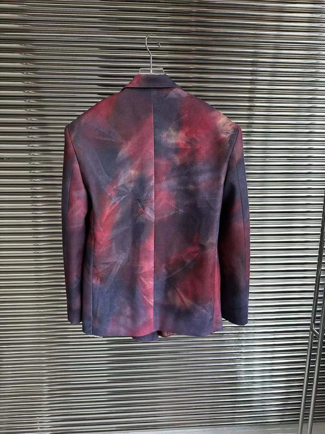 Multicolor Tie-Dye Single-Breasted Loose Blazer