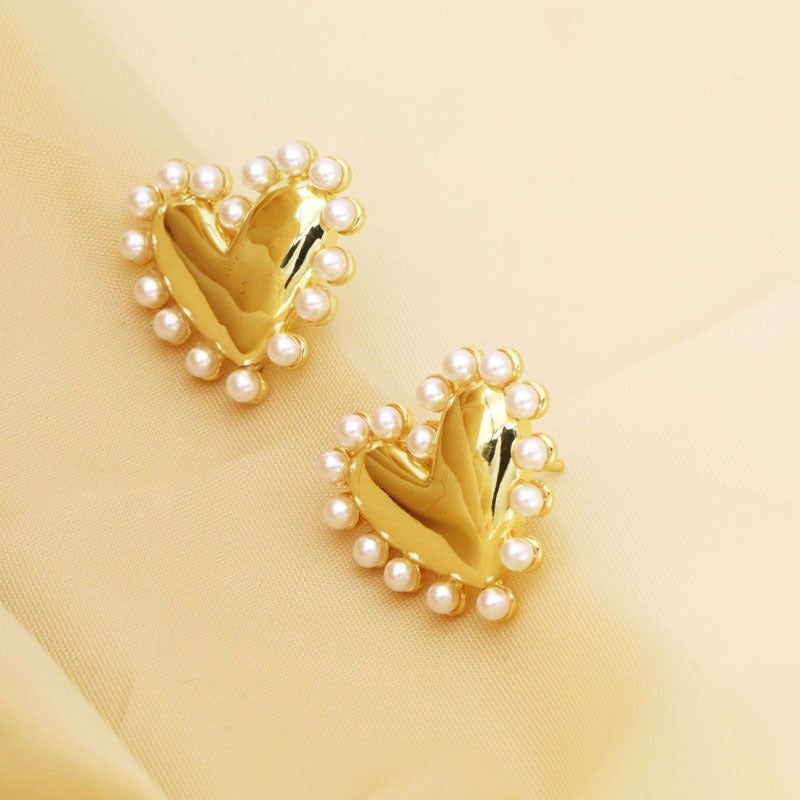 Pearl Butterfly Love Star Earrings