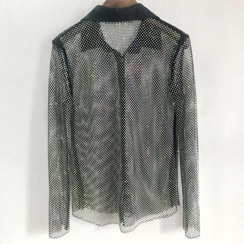 Diamond Hollow Rhinestone Shirt