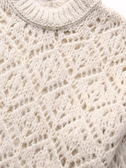 Diamond Pointelle Knitted Sweater