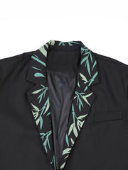 Pre Order:  Black Printed Loose Blazer