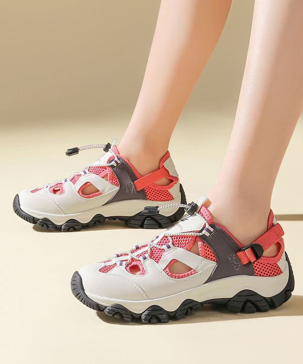 Casual Red Platform Sandals Hollow Out Breathable Mesh