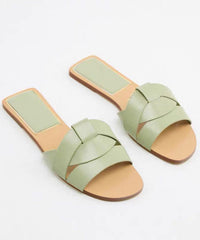 Casual Denim Blue Cross Strap Flat Slippers Peep Toe Toes Summer 2025