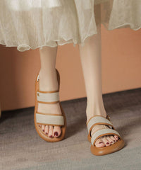 Brown Comfy Splicing Walking Sandals Peep Toe