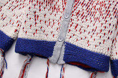 Reds Whites Blues Tasseled Cardigan