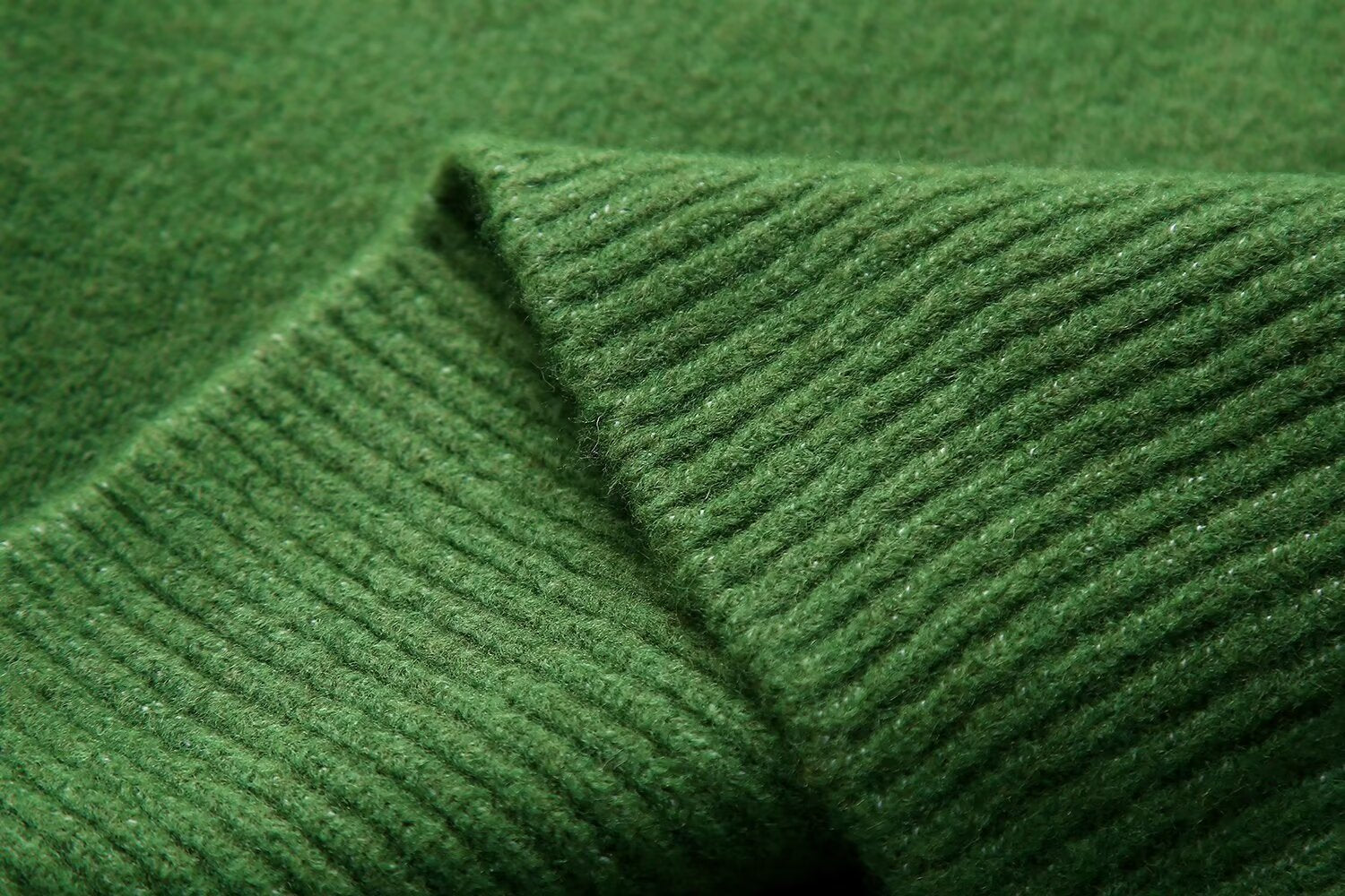Green Knitted Loose Ribbed Set