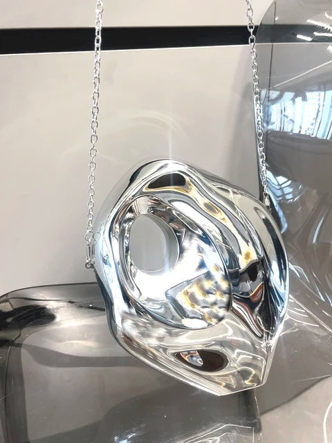 Acrylic Unique Shape Shiny Clutch Bag