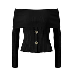 Solid Slash Neck Pullover Top