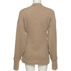 Khaki Button Down Knit Cardigan