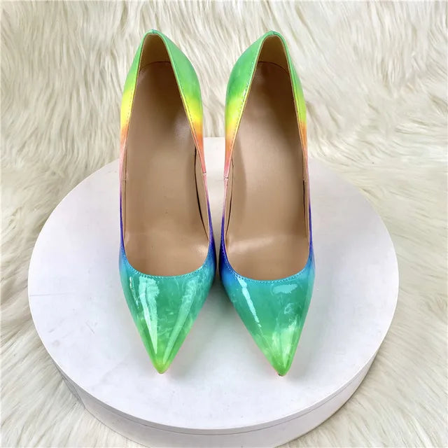 Gradient Multicolor Glossy Stilettos