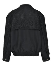 Stand Collar Hollow Out Jacket