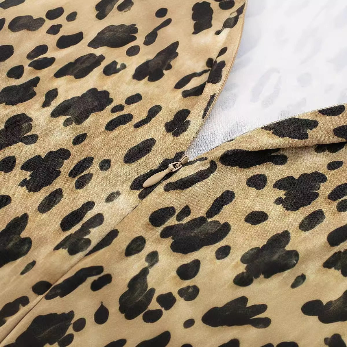 Casual Leopard Print Slim Fit Dress
