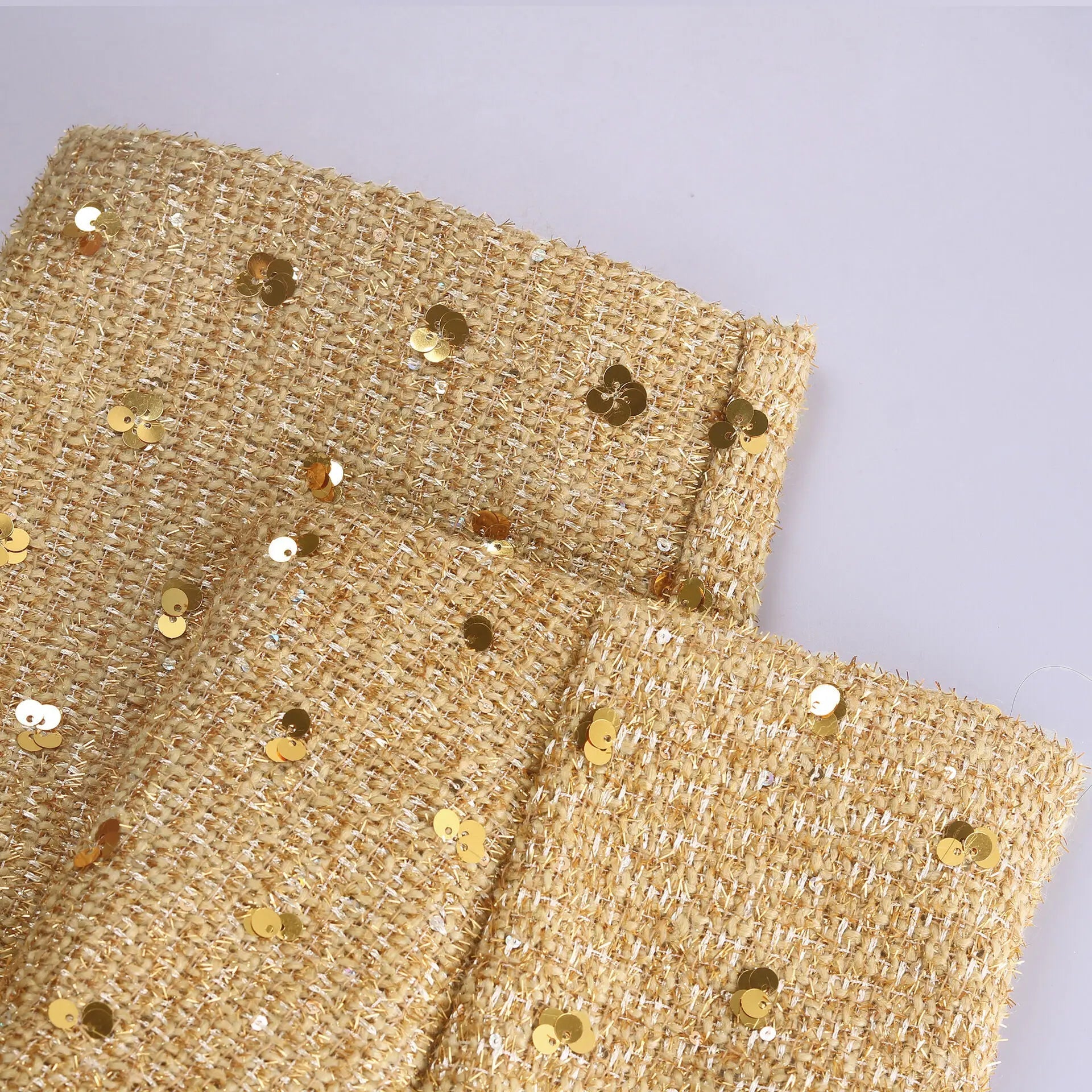 Glitter Sequins Stand Collar Jacket