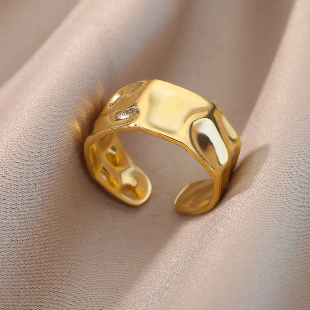 Irregular Geometric Open Cuff Rings