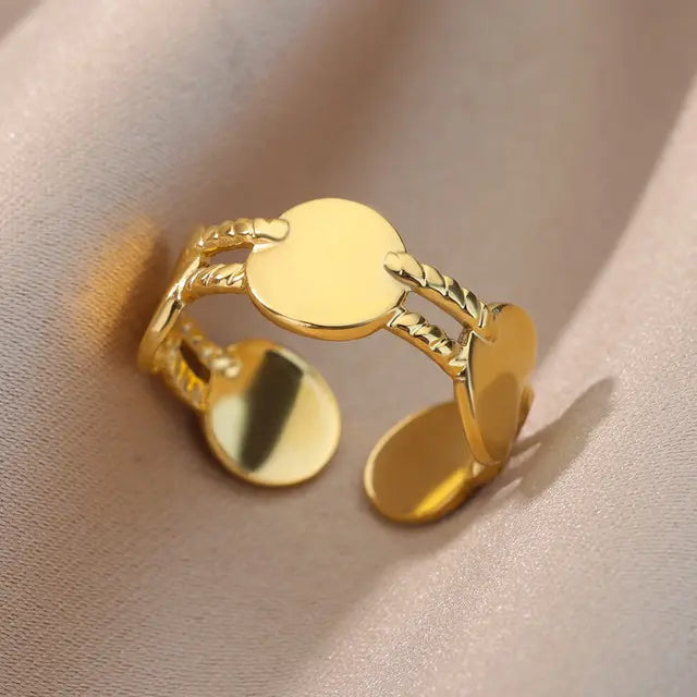 Irregular Geometric Open Cuff Rings