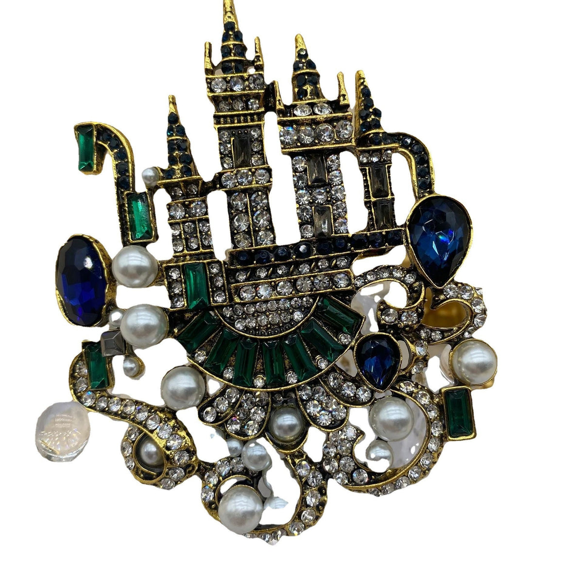 Retro Castle Crystal Brooch