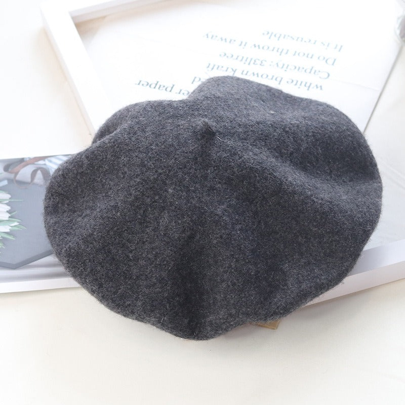 Round Top Knitted Wool Beret