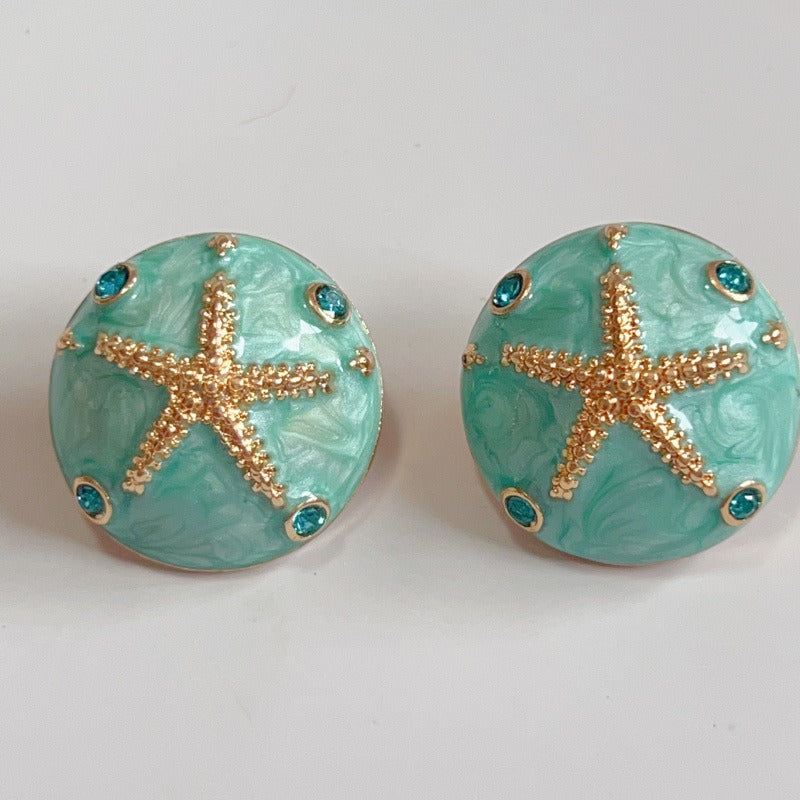 Retro Palace Four Seasons Round Enamel Earrings