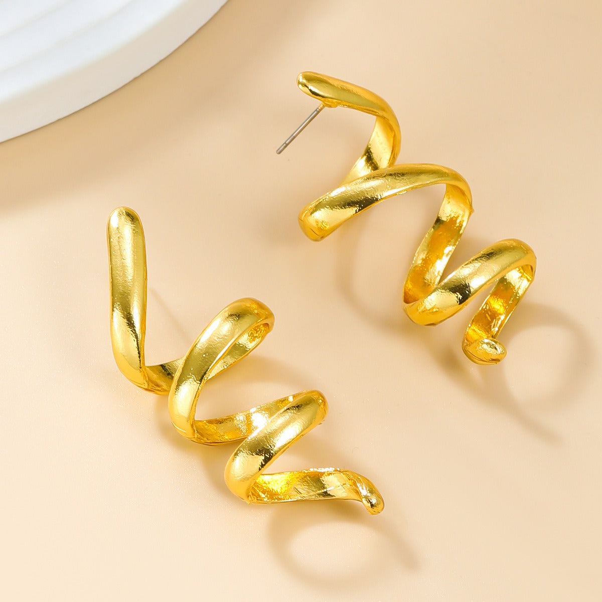 Alloy Threaded Metal Earrings