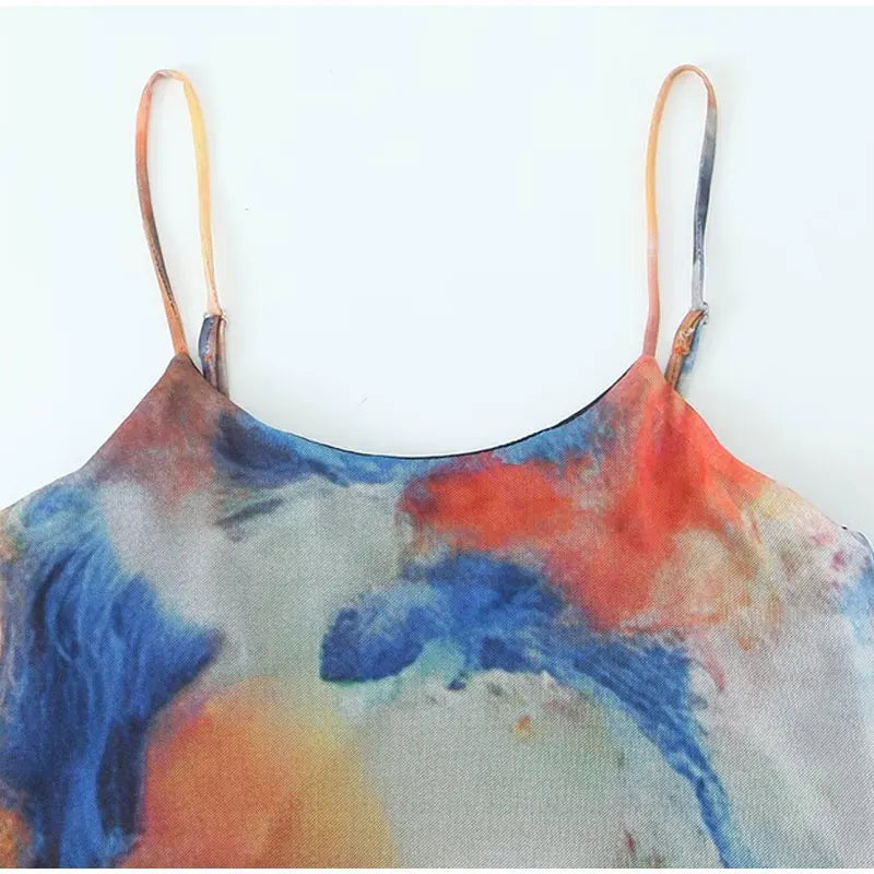 Color Blend Convertible Straps Dress