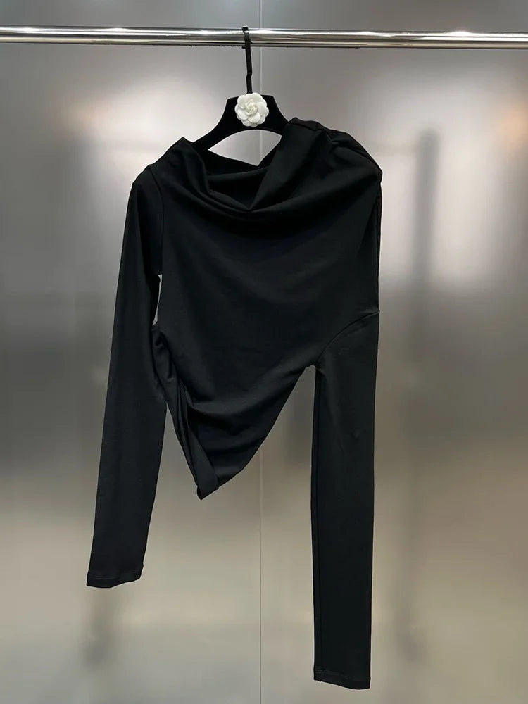 Irregular Sloping Shoulder Top + Hip Hugging Skirt