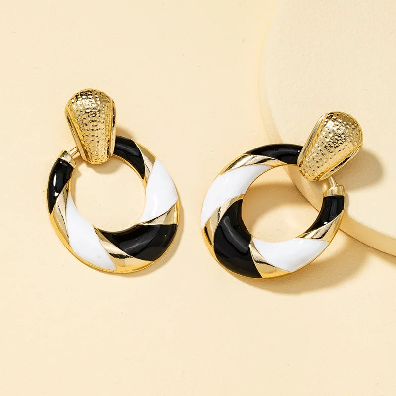 Color Block Geometric Earrings