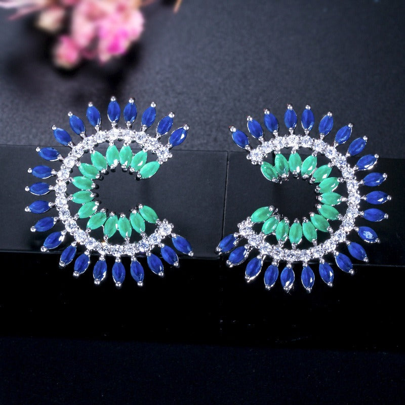 Sparkling Zircon Stud Earrings