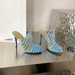 Stripe Mid Line Stiletto Sandals
