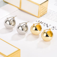 Hollow Ball Huggie Earrings