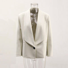 Soft Long Collar One Button Coat