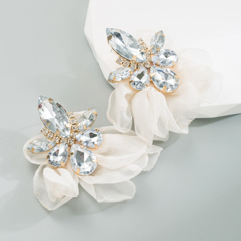 Diamond Studded Flower Earrings