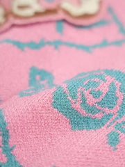 Cat Cow Girl Jacquard Embroidery Sweater