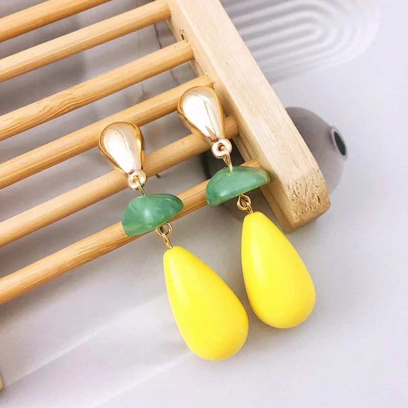 Colorful Enamel Water Drop Earrings