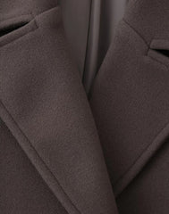 Elegant Gray Double Breasted Charm Coat