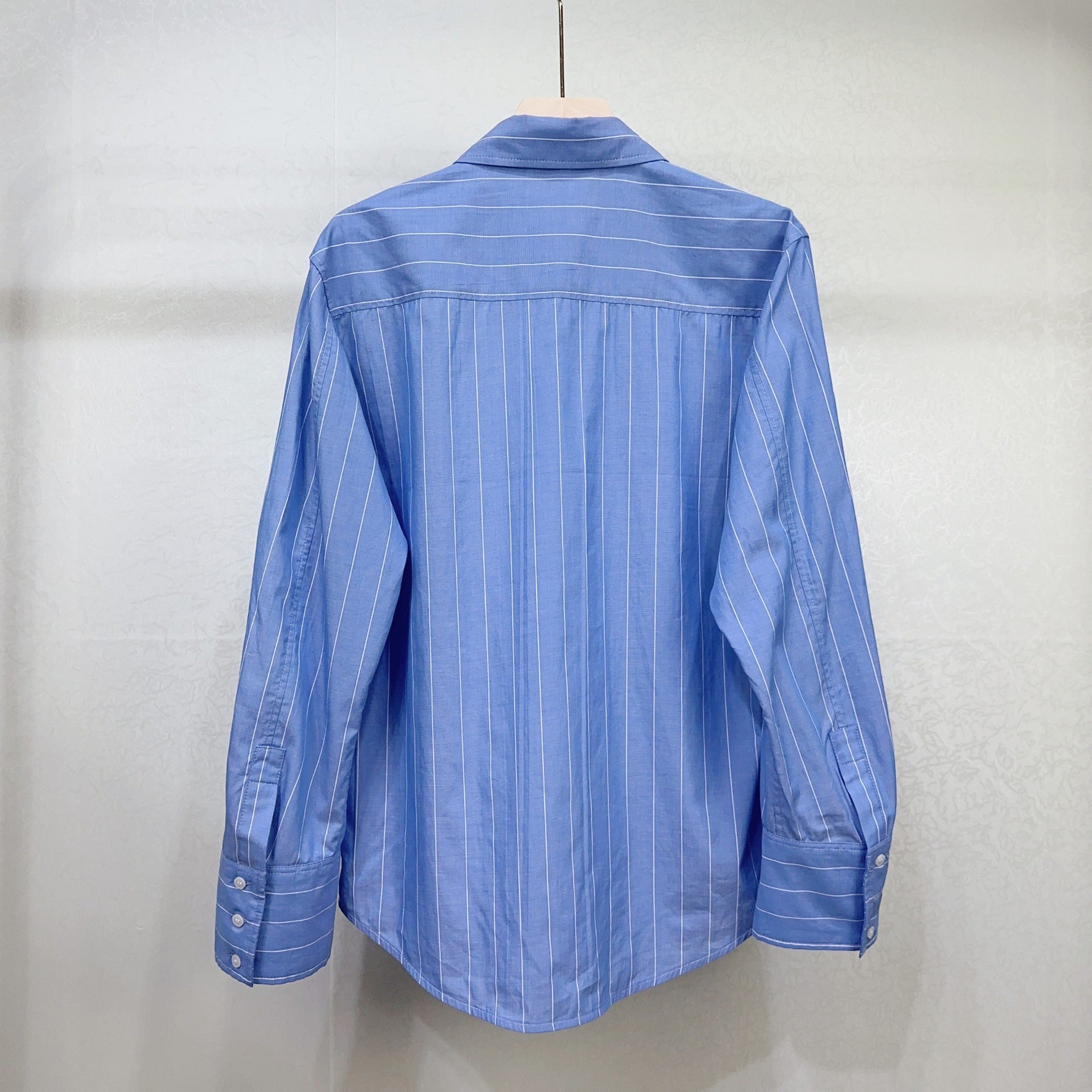 Striped Love Hollow Diamond Long Sleeve Shirt