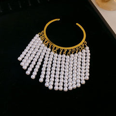 Pearl Tassel Palace Style Open Bracelet