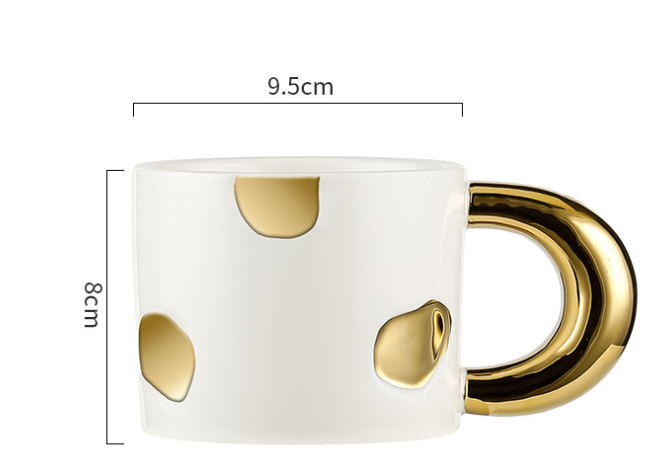 Gold Spotted Ceramic Mug