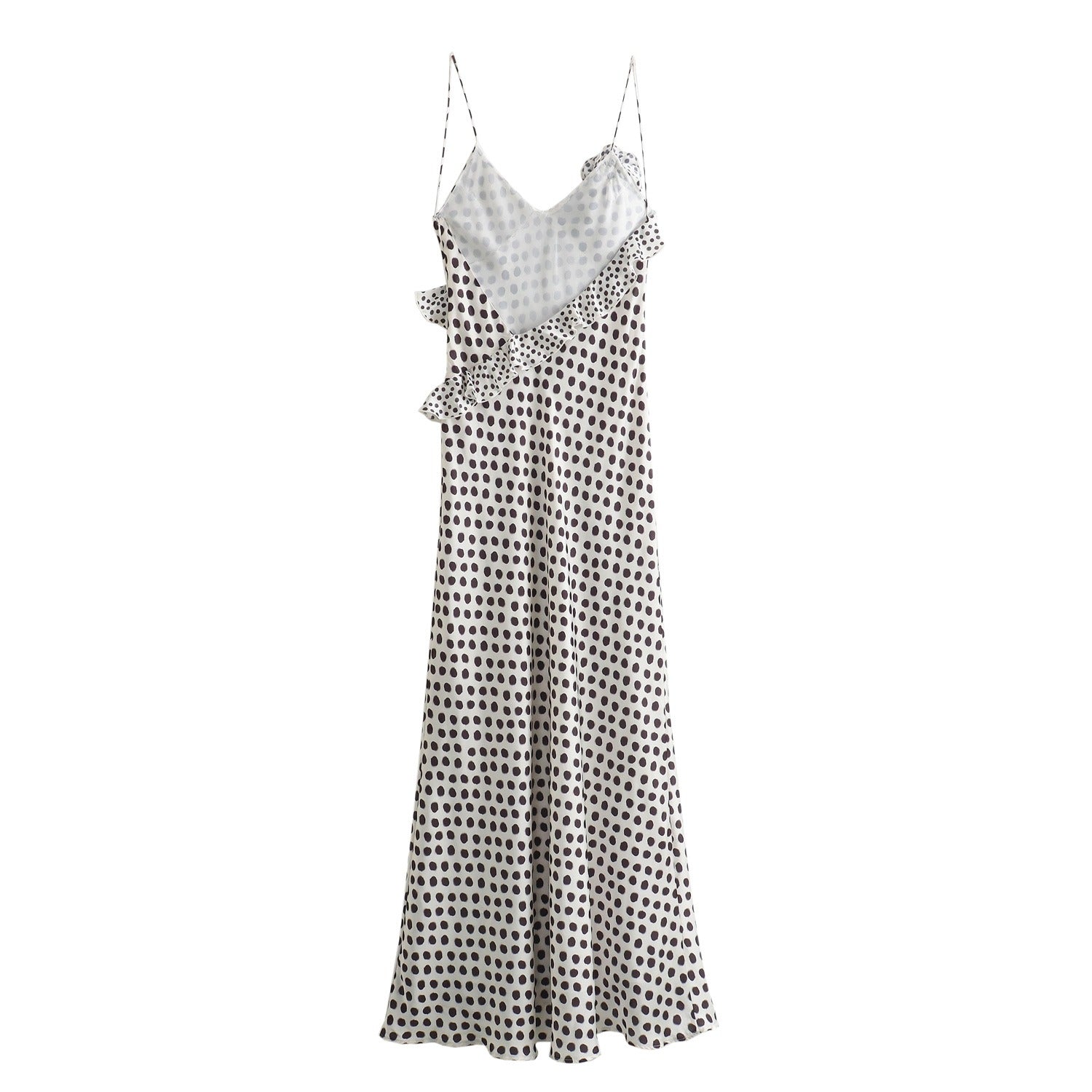 Printed 3D Flower Silk Satin Textured Suspender Dress