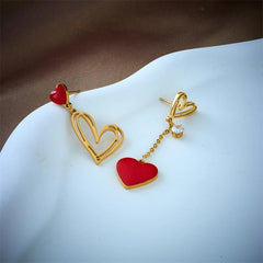 Heart Cascade Dangling Earrings