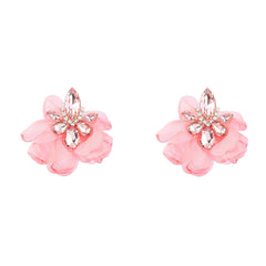 Elegant Vintage Alloy Diamond Flower Earrings