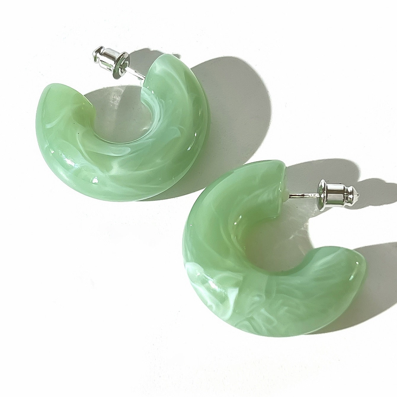 C-Shaped Acrylic Candy Color Earrings