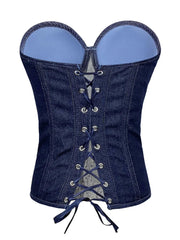 Rhinestones Lattice Corset Tank Top