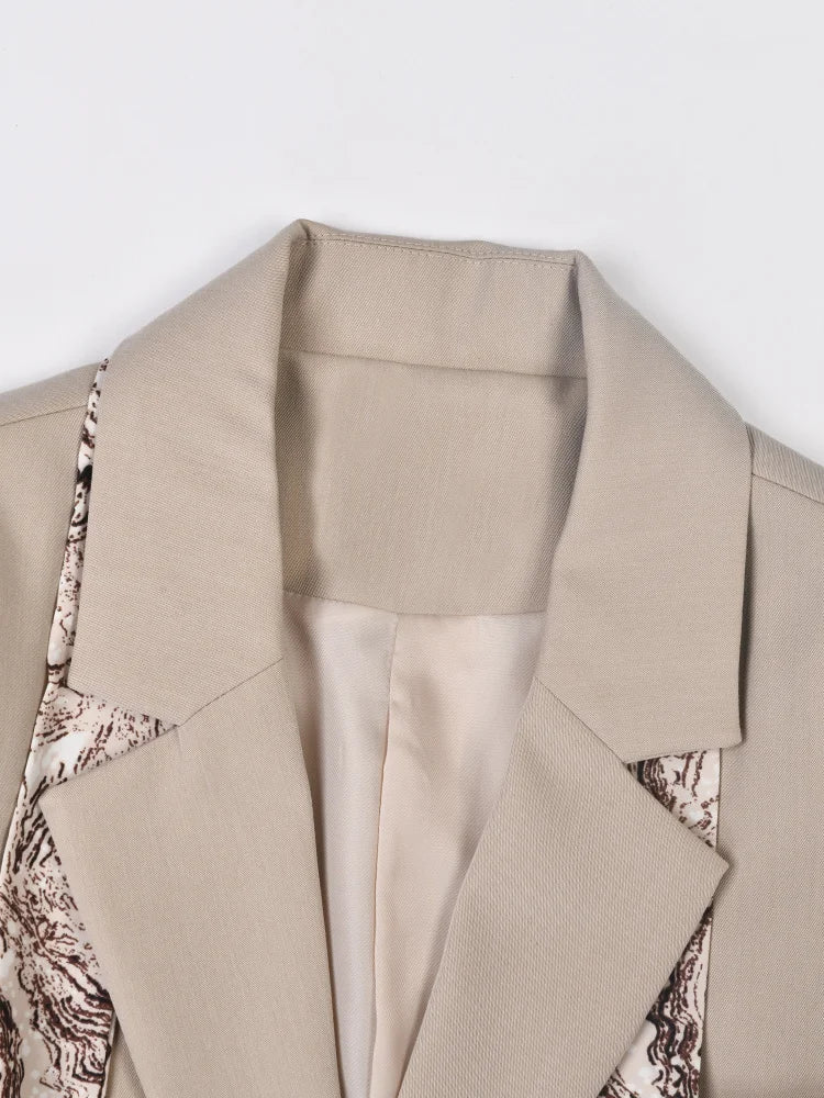 Pre Order:  Big Khaki Printed Blazer