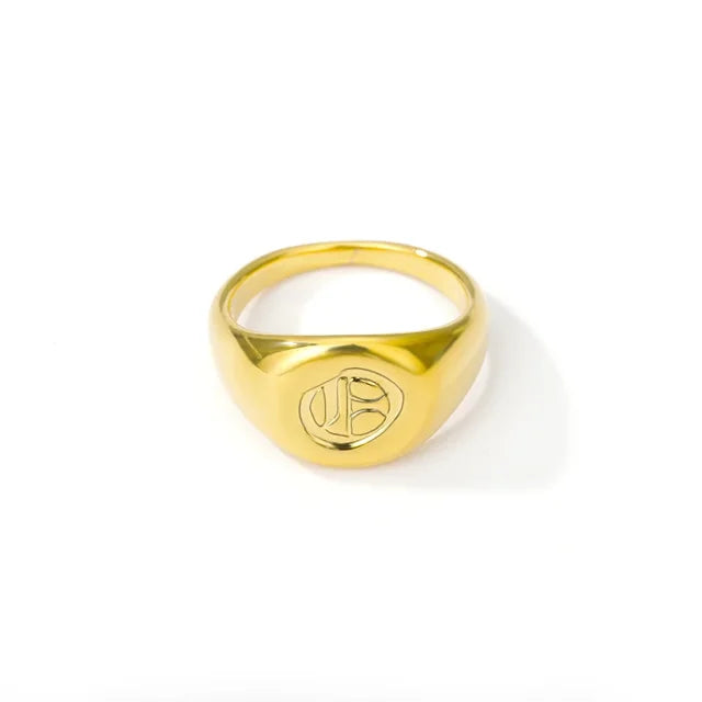 Stainless Steel A-Z Letter Initial Rings