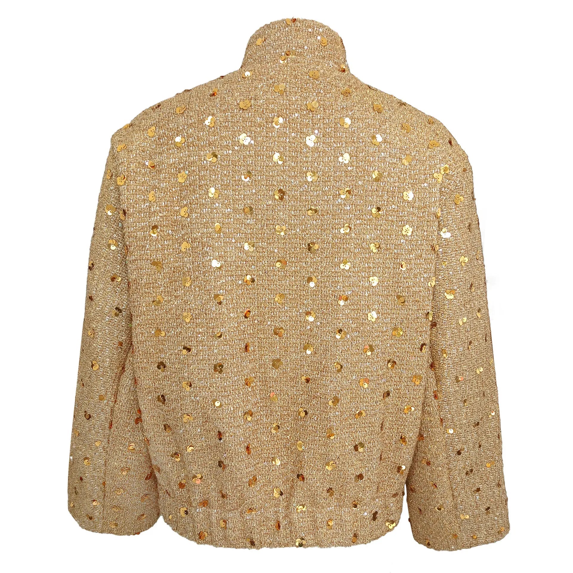 Glitter Sequins Stand Collar Jacket