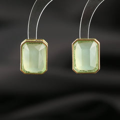 Gemstone Inlaid Zircon Geometric Earrings